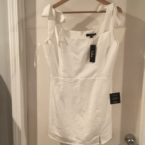 Lulu's White Tie-Shoulder Mini Dress - Picture 5 of 14